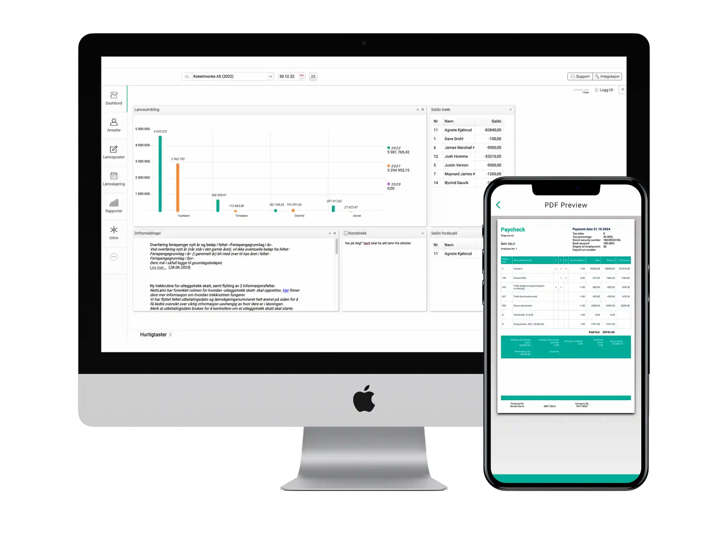 Illustration of care provider with patient and healthcare dashboards